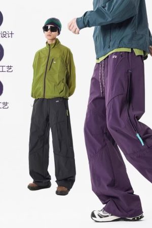 Men's American-Style Cargo Pants for Hiking - Functional Summer Outdoor Mountain Wear, High Street Casual Sports Pants