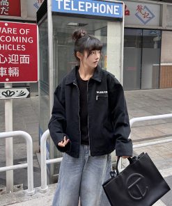 Men's American Vintage Lapel Windbreaker Jacket - Cool Spring Autumn Outerwear, Retro Style, Cleanfit Design