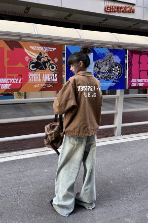 Men's American Vintage Lapel Windbreaker Jacket - Cool Spring Autumn Outerwear, Retro Style, Cleanfit Design