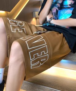 Men's Big Size Summer Basketball Shorts - Trendy 2025 Outdoor Five-Point Pants for Youth, American Sports Style