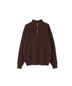 Men's Black Half-Zip High Neck Sweatshirt - Roaring Beast Design, Warm Knitted Sweater for Autumn Winter, Trendy 90s Style