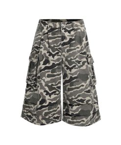Men's Camouflage Cargo Shorts - Loose Fit Vintage Style Summer Three-Quarter Pants, Trendy American Casual 2025 Fashion