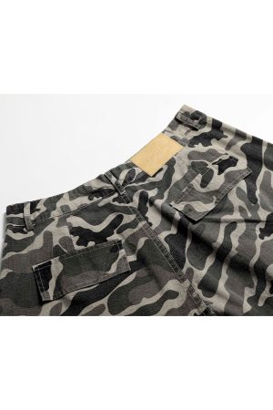 Men's Camouflage Cargo Shorts - Loose Fit Vintage Style Summer Three-Quarter Pants, Trendy American Casual 2025 Fashion