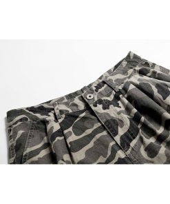 Men's Camouflage Cargo Shorts - Loose Fit Vintage Style Summer Three-Quarter Pants, Trendy American Casual 2025 Fashion