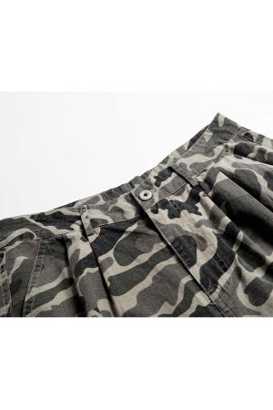 Men's Camouflage Cargo Shorts - Loose Fit Vintage Style Summer Three-Quarter Pants, Trendy American Casual 2025 Fashion