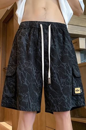 Men's Camouflage Summer Sports Shorts - American Style Quick-Dry Straight-Leg Pants for High School Students