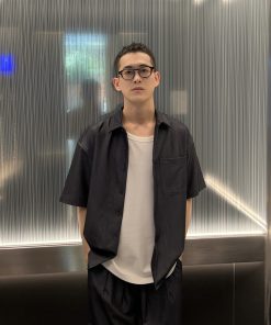 Men's Casual Draped Short Sleeve Shirt - Soft, Breathable, Versatile Jacket for Spring Summer in Pure Color