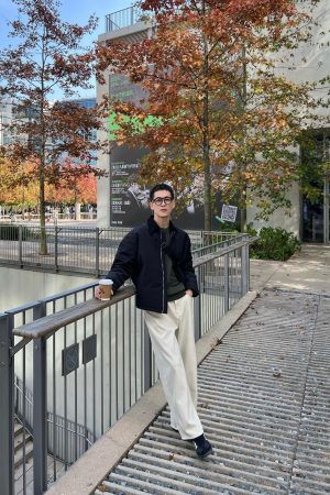 Men's Casual Fleece Thickened Jeans in Apricot - Loose Straight Leg Versatile Long Pants for Autumn and Winter Style