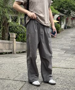 Men's Casual Loose Fit Quick-Dry Long Pants with Thin Elastic Band - Sun-Proof Summer Versatile Style for American Fashion