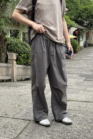 Men's Casual Loose Fit Quick-Dry Long Pants with Thin Elastic Band - Sun-Proof Summer Versatile Style for American Fashion