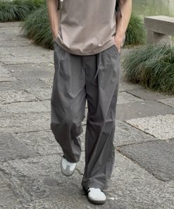 Men's Casual Loose Fit Quick-Dry Long Pants with Thin Elastic Band - Sun-Proof Summer Versatile Style for American Fashion