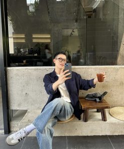 Men's Casual Loose-Fit Solid Color Corduroy Shirt - Versatile Long Sleeve Top for Autumn Winter Fashion