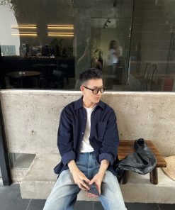 Men's Casual Loose-Fit Solid Color Corduroy Shirt - Versatile Long Sleeve Top for Autumn Winter Fashion