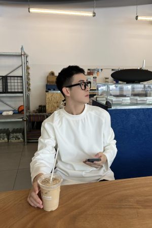 Men's Casual Minimalist Loose Long-Sleeve White T-Shirt - Versatile Basic Round Neck for Autumn and Winter Fashion