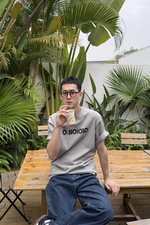 Men's Casual Printed Letter Short Sleeve T-Shirt - Trendy Loose Fit for Summer, Versatile American Style