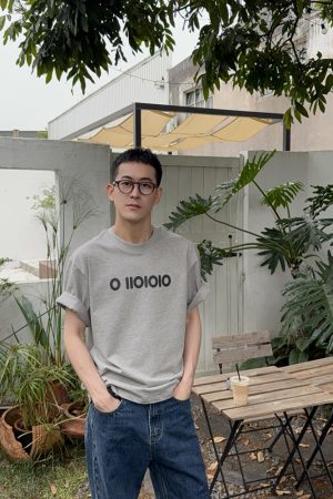 Men's Casual Printed Letter Short Sleeve T-Shirt - Trendy Loose Fit for Summer, Versatile American Style