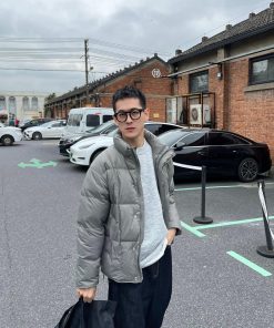 Men's Casual Puffer Jacket - Loose Fit, 80% White Duck Down, Warm Autumn Winter Coat, Lightweight Outerwear for Cold Weather