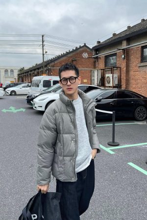 Men's Casual Puffer Jacket - Loose Fit, 80% White Duck Down, Warm Autumn Winter Coat, Lightweight Outerwear for Cold Weather