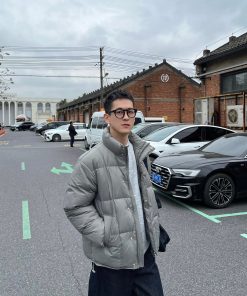 Men's Casual Puffer Jacket - Loose Fit, 80% White Duck Down, Warm Autumn Winter Coat, Lightweight Outerwear for Cold Weather