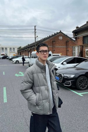 Men's Casual Puffer Jacket - Loose Fit, 80% White Duck Down, Warm Autumn Winter Coat, Lightweight Outerwear for Cold Weather