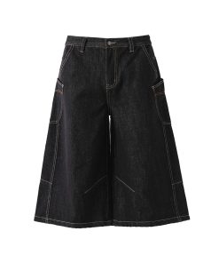 Men's Cowboy 7/10 Pants - 2025 New Summer Loose Wide-Leg Five-Point with Side Pockets - Casual Y2K Style