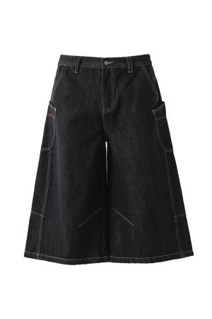 Men's Cowboy 7/10 Pants - 2025 New Summer Loose Wide-Leg Five-Point with Side Pockets - Casual Y2K Style