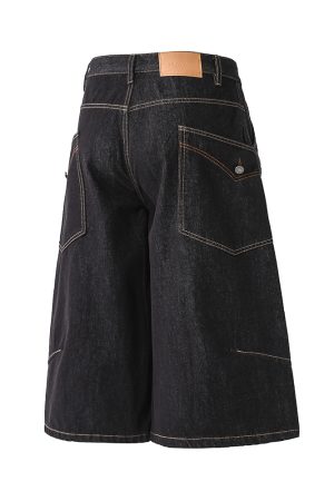 Men's Cowboy 7/10 Pants - 2025 New Summer Loose Wide-Leg Five-Point with Side Pockets - Casual Y2K Style