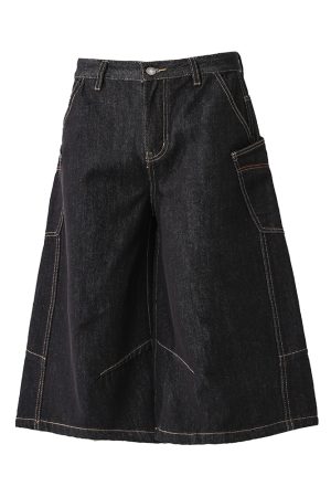 Men's Cowboy 7/10 Pants - 2025 New Summer Loose Wide-Leg Five-Point with Side Pockets - Casual Y2K Style