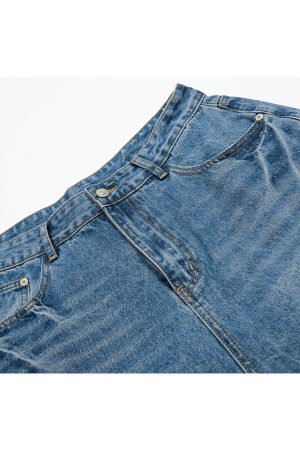 Men's Denim Shorts with Lightning Natural Cat Whiskers, Trendy American Retro Style, Summer 2025, Seven-Point Length