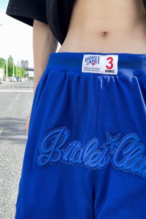 Men's Embroidered Basketball Shorts - Trendy Loose-Fit 5-Point Casual Pants, Breathable Summer Style, Versatile American Fashion