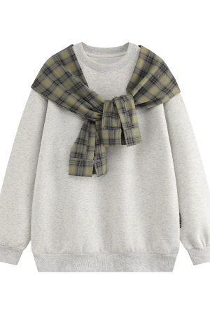 Men's Fleece Shawl Sweatshirt - American Style Hip-Hop Fake Two-Piece Top for Couples - 2025 Winter Trend