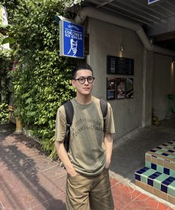 Men's Green Letter Print Short Sleeve T-Shirt - Summer Casual Loose Fit American Street Style