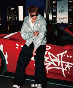 Men's Heavyweight Fleece Lined Hoodie - Water-Washed Zipper Cardigan in American Style for Winter, Night Fog Color