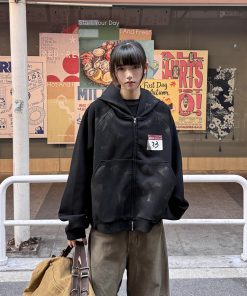 Men's Heavyweight Short Fit Cardigan Hoodie - Stylish Niche American Style for Spring & Autumn, Casual Layering Essential