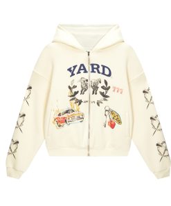 Men's Heavyweight Watercolor Zipper Hoodie - Collaborative Racing Design, Washed Waffle Lined Sweatshirt, Casual Streetwear Style