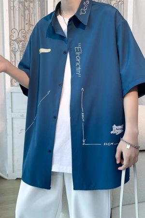 Men's Hong Kong Style Ice Silk Short Sleeve Shirt - Trendy Printed Summer Jacket, Versatile 2025 Fashion for Men