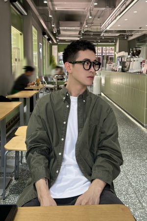 Men's Japanese Retro Work Shirt - Versatile Lapel Jacket in Pure Cotton for Autumn Style