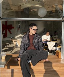 Men's Korean Style Black Puffer Jacket - Casual 80% White Duck Down Winter Coat, Versatile and Warm