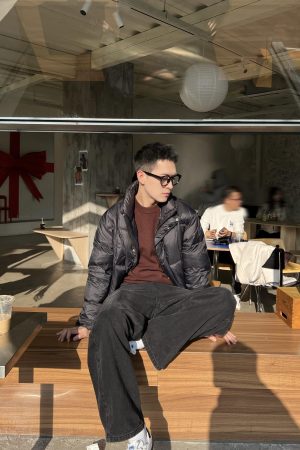 Men's Korean Style Black Puffer Jacket - Casual 80% White Duck Down Winter Coat, Versatile and Warm
