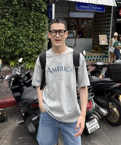 Men's Korean Style Minimalist Casual Loose Fit Short Sleeve T-Shirt with Simple Letter Print - Summer Versatile Fashion Top