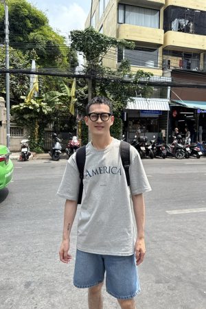 Men's Korean Style Minimalist Casual Loose Fit Short Sleeve T-Shirt with Simple Letter Print - Summer Versatile Fashion Top