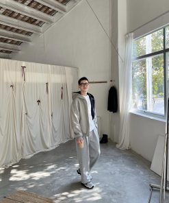 Men's Korean Style Ultra-Thick Two-Color Cardigan Sweatshirt - Casual Loose Fit for Autumn Winter