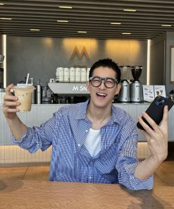 Men's Loose Fit Blue Plaid Long Sleeve Shirt - Korean Style Autumn Fashion Top