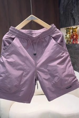 Men's Loose-Fit Quick-Dry Summer Shorts - Breathable Casual Five-Point Pants for Outdoor and Beach Wear, Trendy Summer Style