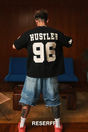 Men's Loose Fit Waffle T-Shirt - Trendy Short Sleeve Top Inspired by Dance Club and Street Style, Evil Star Design