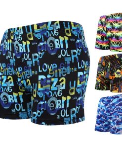 Men's Loose-Fitting Square-Leg Swim Trunks, Large Size, Stylish Swimwear for Hot Springs and Beach, Trendy Summer Swim Gear