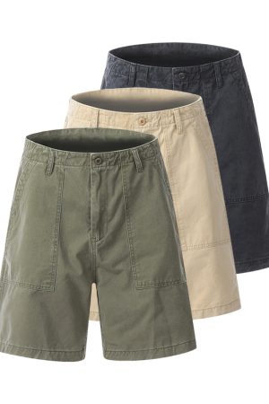 Men's Loose Japanese Casual Work Shorts - Trendy Wide-Leg Mid-Length Five-Point Shorts for Summer Style