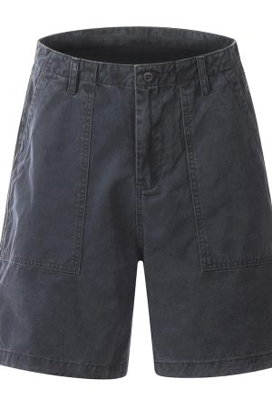 Men's Loose Japanese Casual Work Shorts - Trendy Wide-Leg Mid-Length Five-Point Shorts for Summer Style