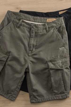 Men's Loose Retro Casual Work Shorts - Summer Versatile Five-Point Mid-Length Pants, Y2K Style, Streetwear Inspired