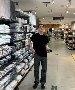 Men's Loose Straight Leg Work Pants in Deep Gray - Japanese Style Casual Fit for Autumn, Versatile Everyday Wear